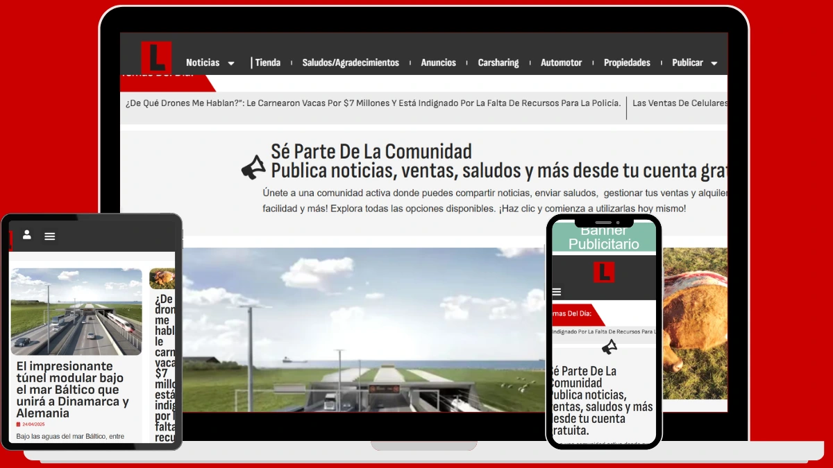 Vista del sitio web de Demo multifunción -adaptado en notebook, tablet y celular, mostrando la gestión de un negocio desde cualquier dispositivo.